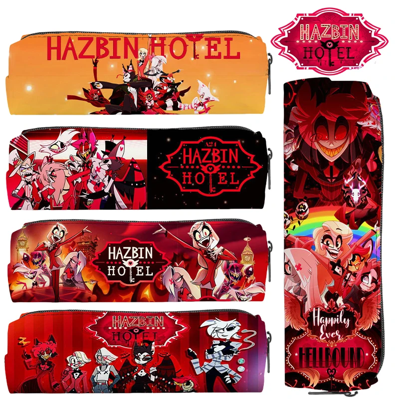 Hazbin Hotel Astuccio per matite per cartoni animati Anime Borsa per matite portatile per studenti Materiale scolastico Scatola per cancelleria