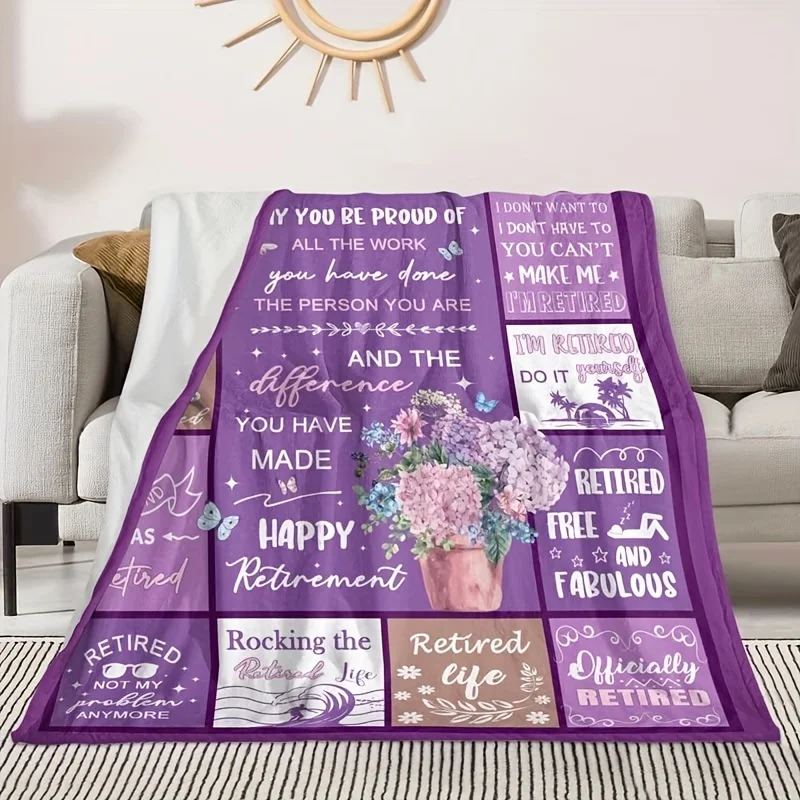 1pc Vintage Style Retirement Gift for Women, 50 x 60 Inches - Elegant Mixed Colors, Hand Wash Only, Perfect for Retirement Party