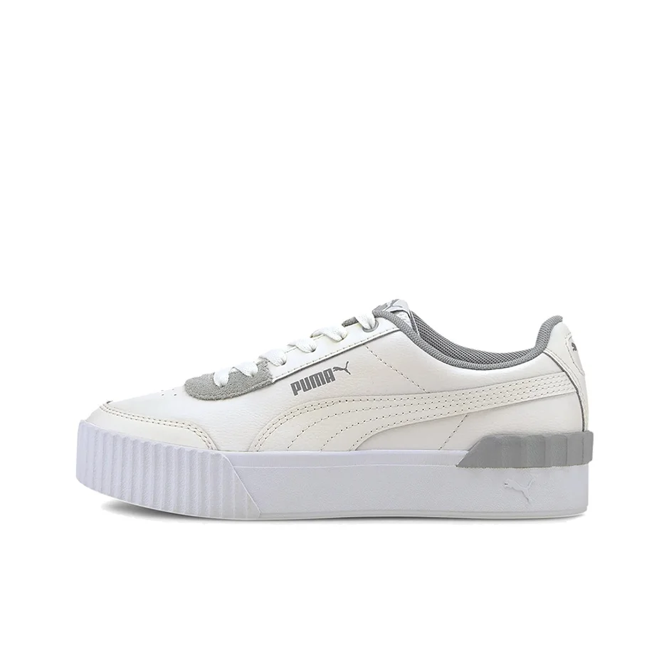 puma-カリーナリフト-牛革-耐摩耗性-軽量-ローカット-スケートボードシューズ-レディース-カーキ-ホワイト-グレー-373031-03