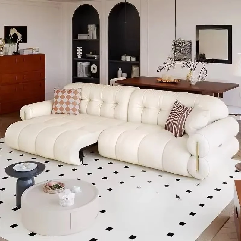 Beige 2 Seats Electric Sofa Leather Microfiber Apartments Recliner Recliner Sofa Oversized Modern Divano Tecnologico Furniture