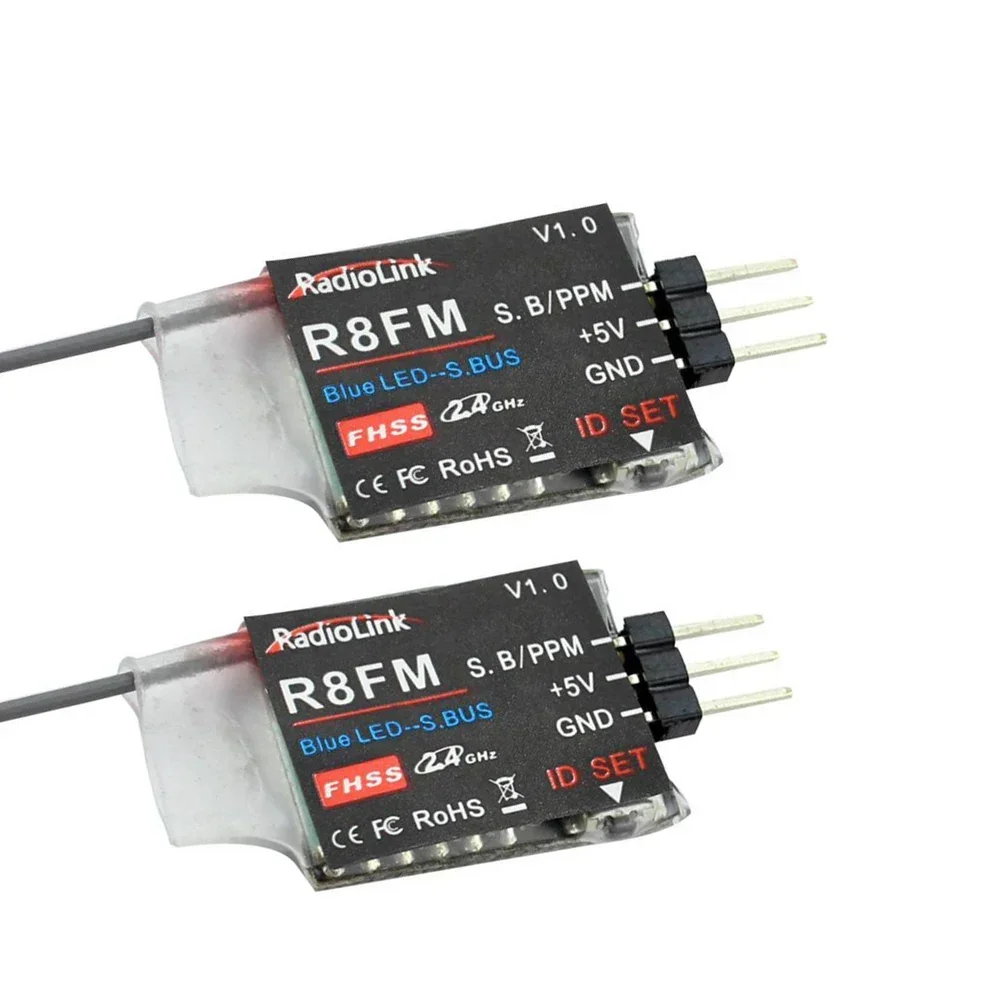 جهاز استقبال Radiolink R8FM Mini 2.4G 8CH FHSS لجهاز إرسال T8FB، يدعم مخرج S-BUS وPPM لقارب سيارة RC