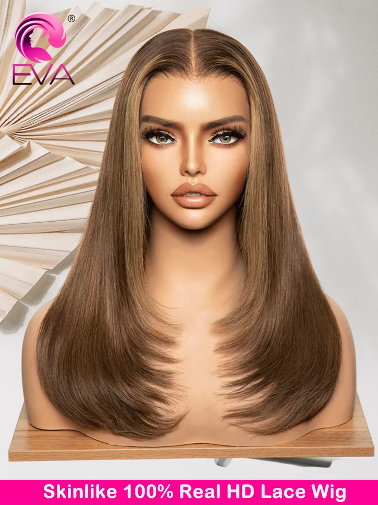 

Eva Layered Cut Straight Glueless HD Lace Wigs For Women 5x5 6x6 HD Lace Closure Wigs 13x4 13x6 HD Lace Frontal Wig Human Hair