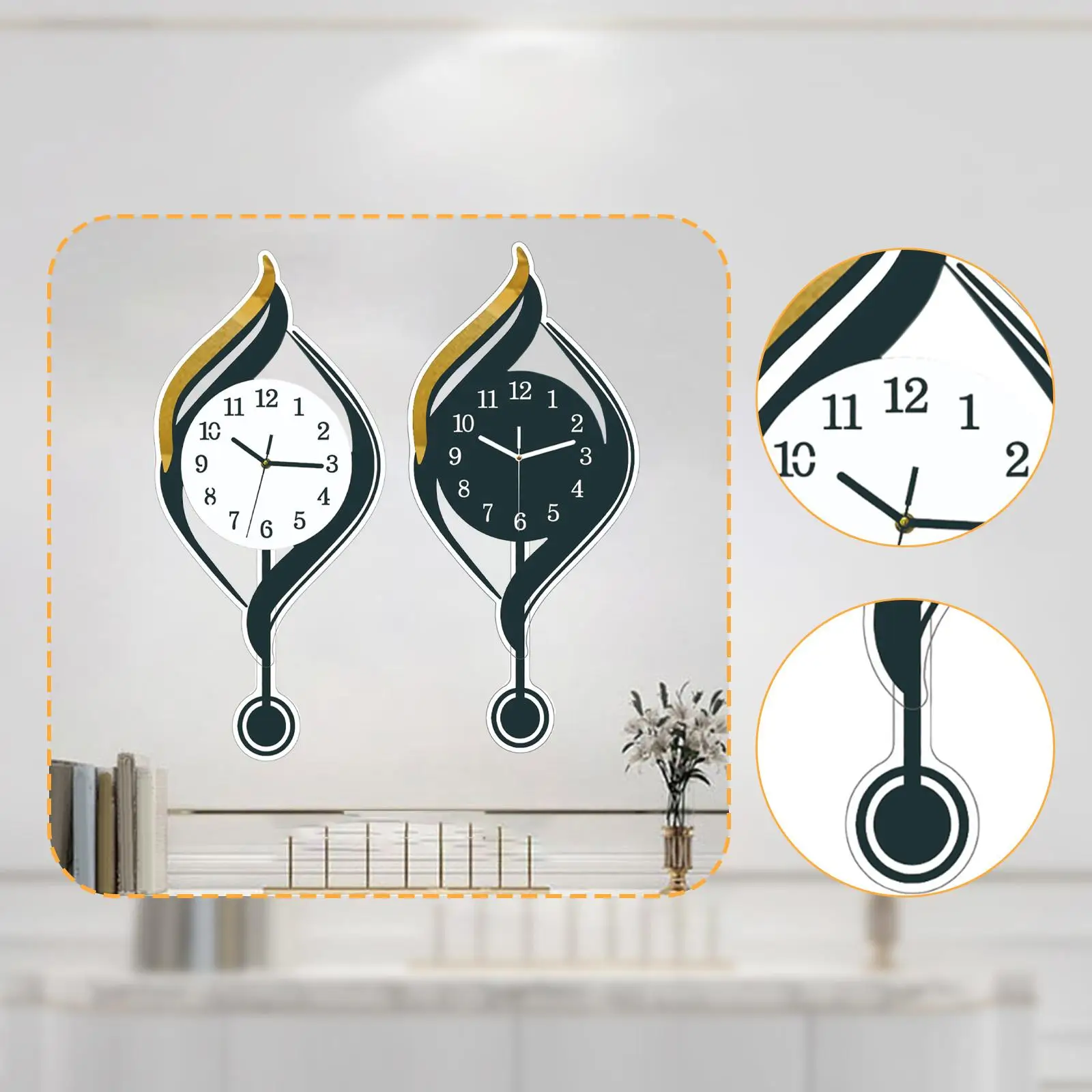 

Large Wall Clock Analog Fashion Simple Art Clock for Study Indoor Bedroom