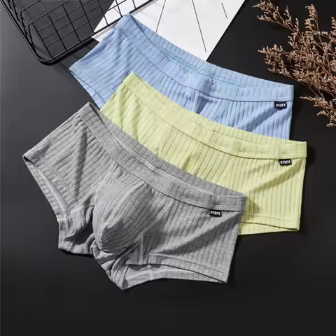 Mens Underwear Pouch GTOPX MAN Low Waist U Convex Bag Flat Angle Sports Wide Thread Sweatabsorbing Four Corner Underpants