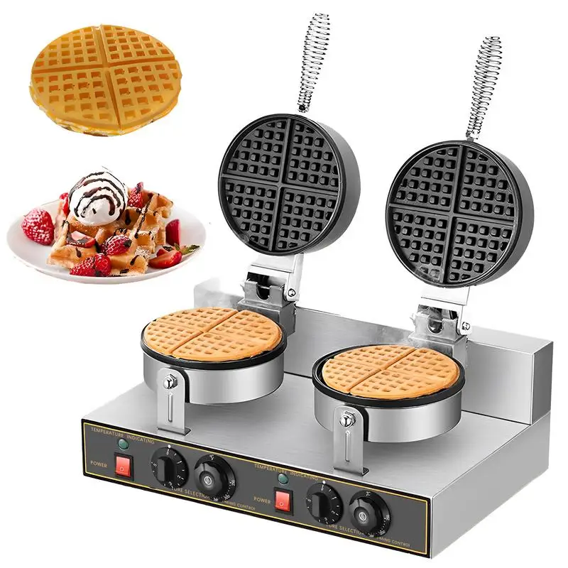 Waffle Maker Electric Round Waffle Iron Machine Adjustable Temperature Control Keto Chaffle Maker for Grilled Cheese Brownies