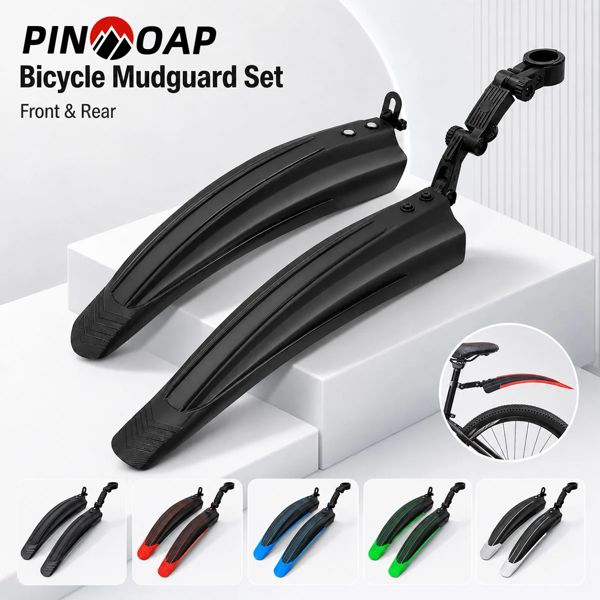 PINMOAP 2PCS Bike Mudguard Front Rear Bicycle Fenders Adjustable Splash Guard For Mtb Road Mountain City Bike Cycling Accessorie