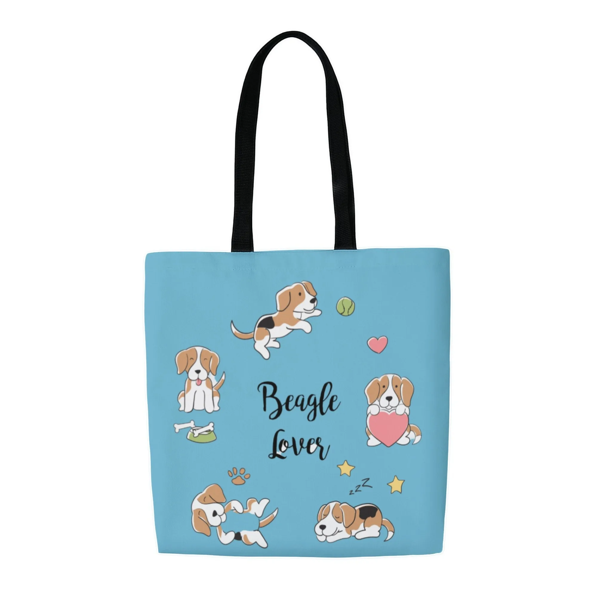 

Eco-Friendly Kawaii Beagle Canvas Tote Bag Shoulder Bag for Women Casual Reusable Shopping Bag Ideal for Grocery & Dog Outings