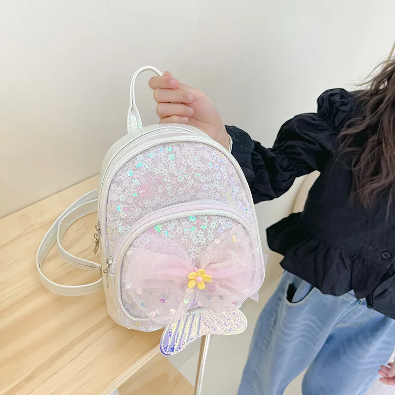 Cute Backpack Princess Backpack Girl Sequin Small Backpack Versatile Western Children Backpacks Travel Bag Mother Kids Bag Bolsa