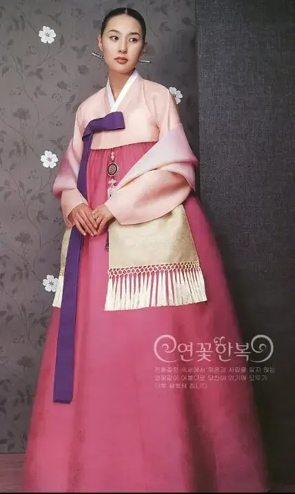 فستان كوري تقليدي الهانبوك توب وتنورة قديمة 6 طبقات فستان زفاف نسائي ربيعي عتيق #2