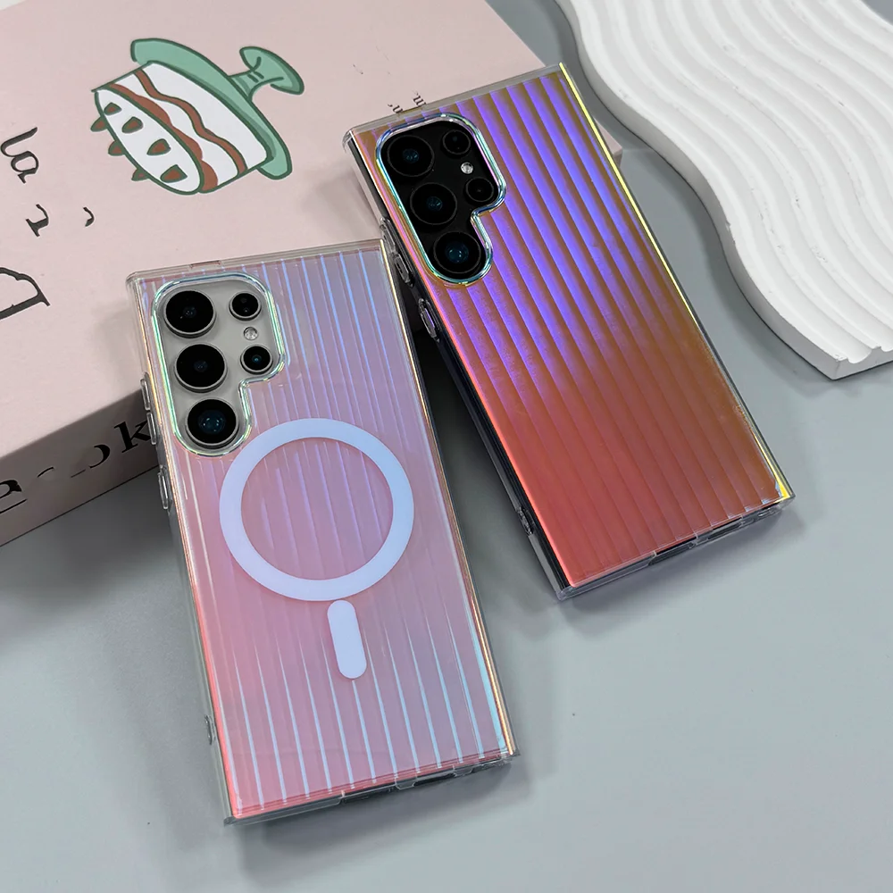 Neue Laser-Gradient-Magnet-Schutzhülle, geeignet für Samsung Galaxy S25 Ultra, S26 Plus, S24 FE, S23 Handyhülle