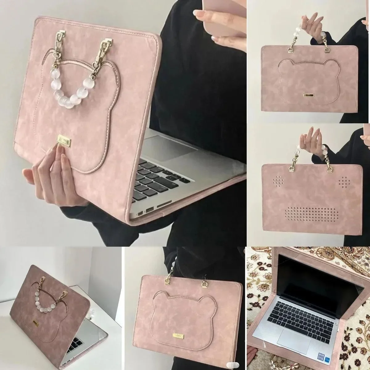 cute-pink-handbag-case-laptop-bag-for-macbook-air-simple-design-corduroy-material-fashionable-computer-bag-women-men