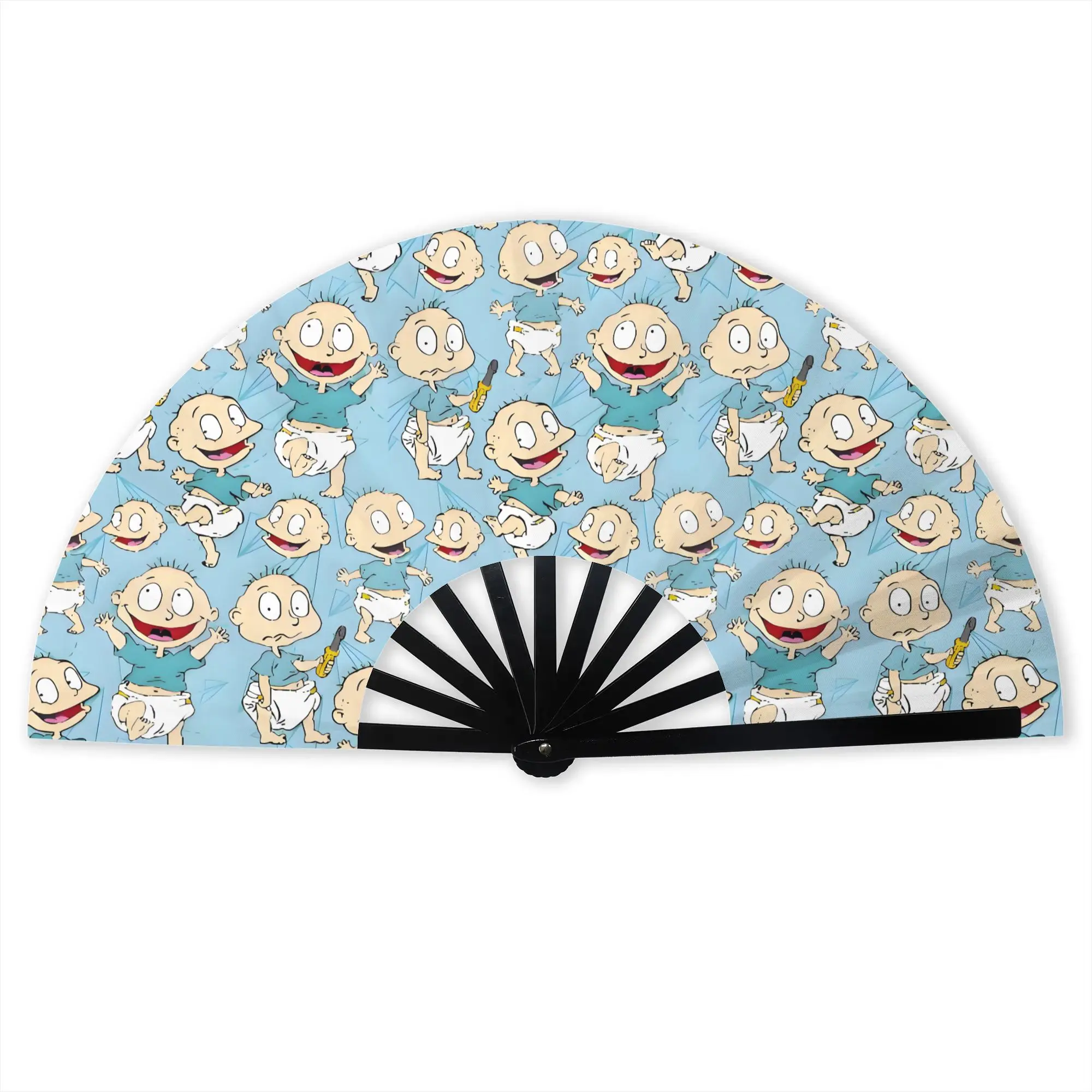 R-Rugrats T-Tommy P-Pickles Portable Pocket Fan Outdoor Animation Folding Fan Chinese Dance Cooling Handheld Fans
