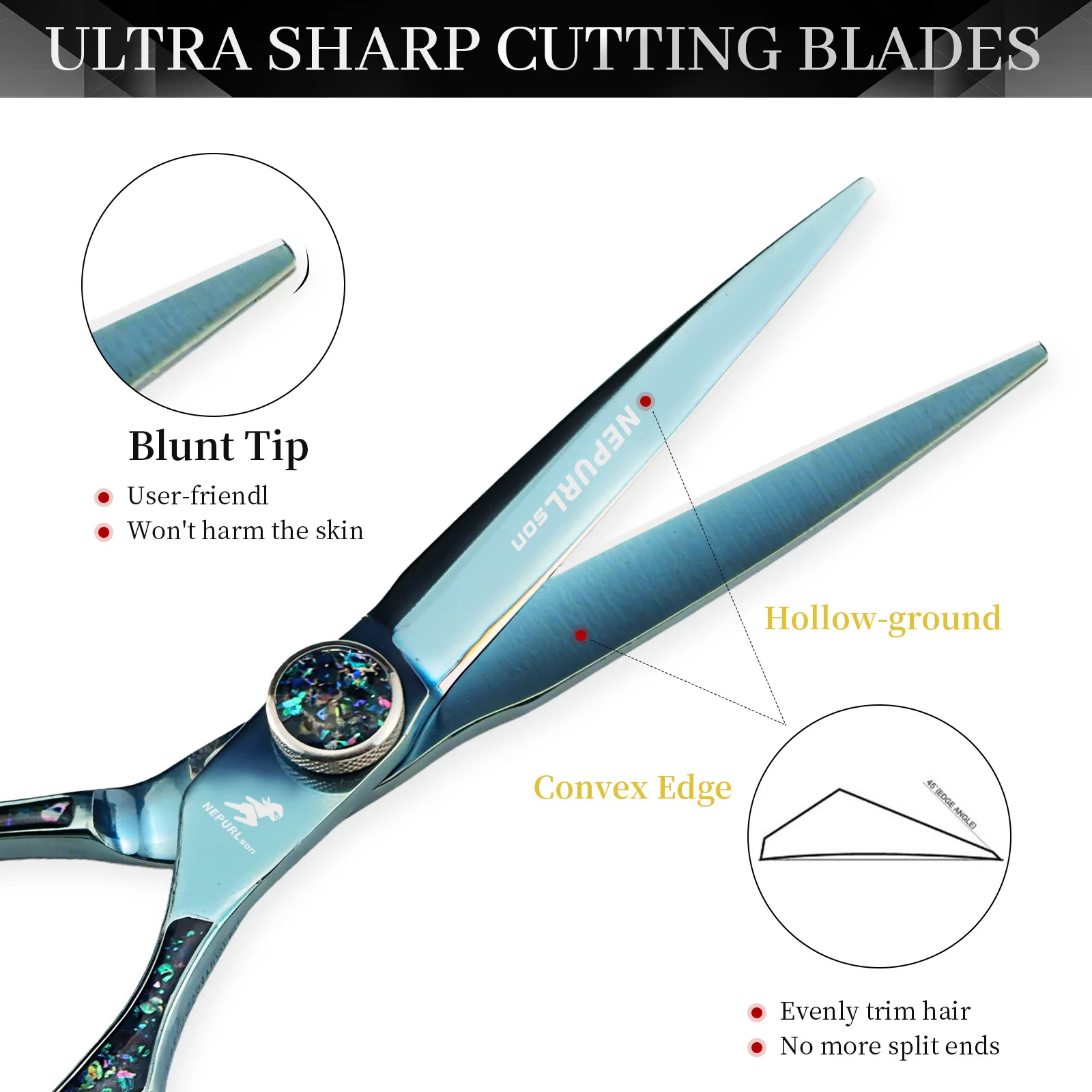 Bearing hair scissors 6 inch VG10 steel barber scissors Professional cutting and thinning scissors
