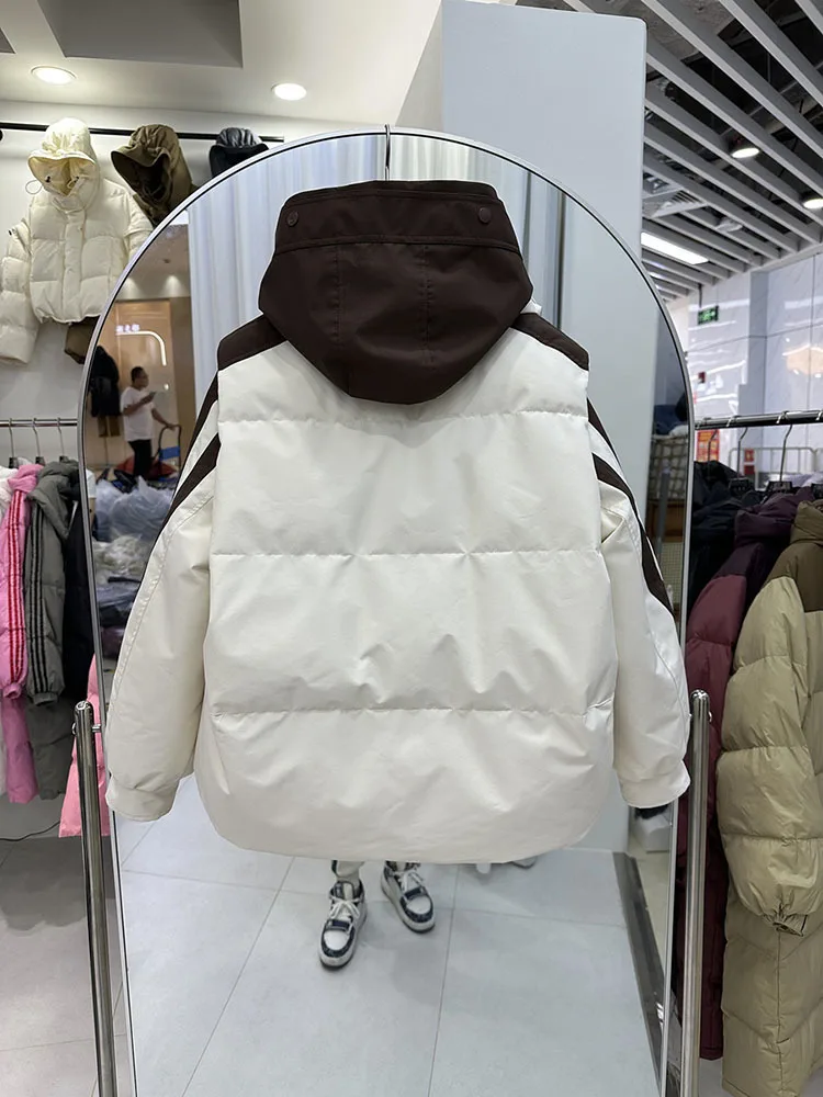White Duck Down Puffer Jacket Winter Clothes Women 2025 Warm and Thickened Outerwears Short Down Coats Пуховик Женски