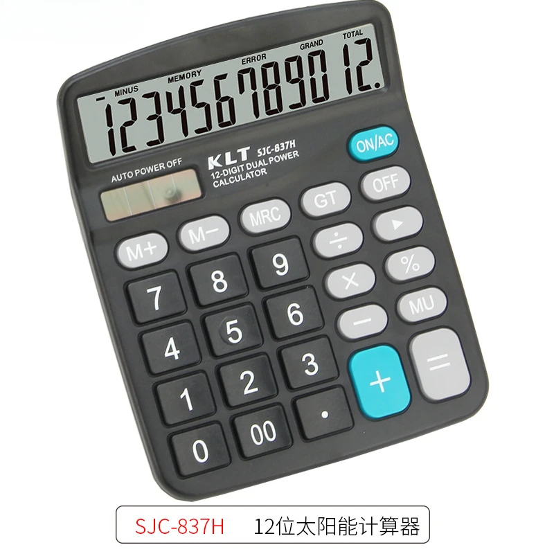 Dual Power Desktop Office Calculator 12-Position Large Button Solar Science Calculator