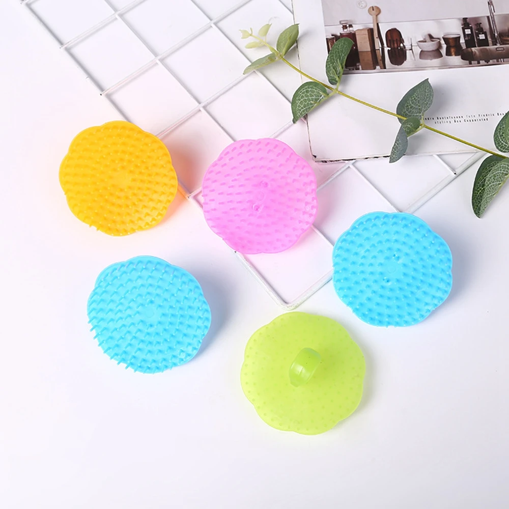 Soft Plastic Head Massage Cleaning Brush For Washing Hair Portable Bath Massage Comb Shampoo Brush Bath Accessories Random Color