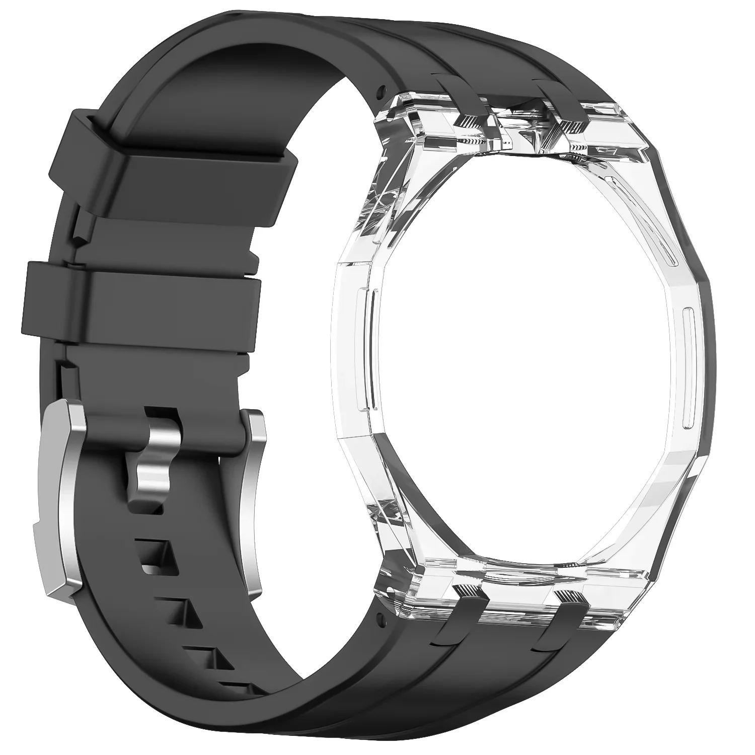 Transparentes Gehäuse + Modifikationsset mit Flüssigsilikonarmband für Swatch X AP Royal Pop Uhrenarmband Swatch X AP Royal Pop Correa – Detail 10