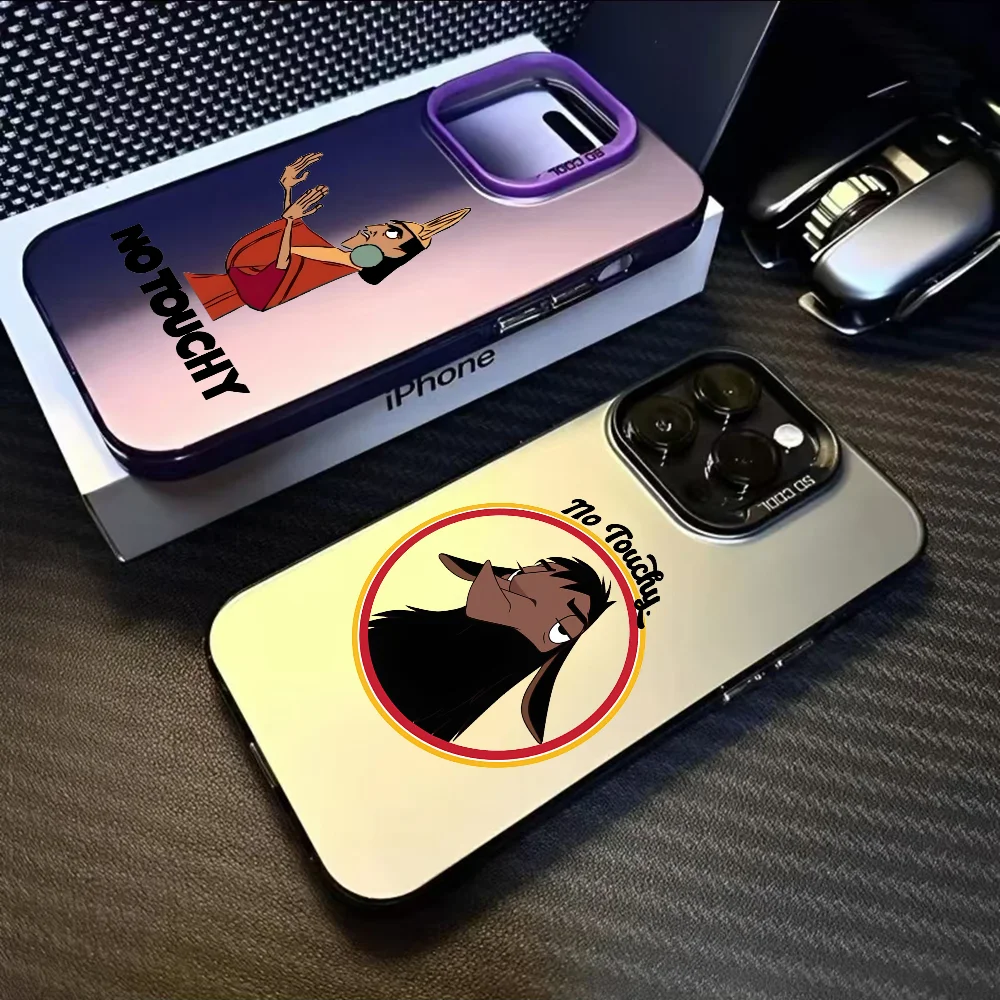 

Anime Movie Emperors New Groove Phone Case For IPhone 16 15 14 13 12 11 Pro Max Black Purple Matte Laser Metallic Aurora Funda
