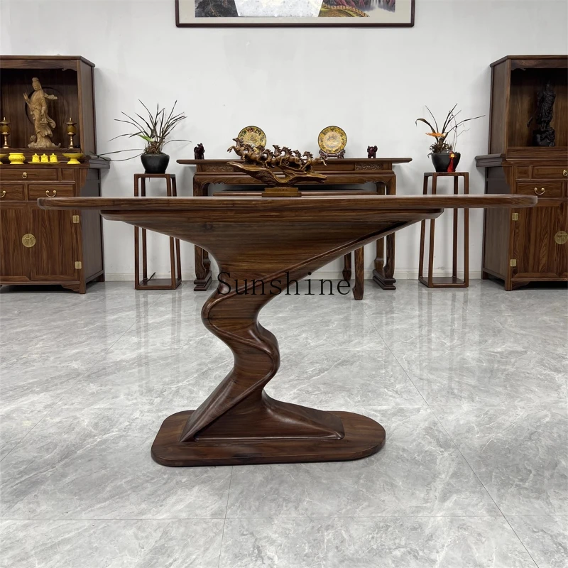 

All solid wood entrance table minimalist new Chinese creative design hotel clubhouse entrance foyer