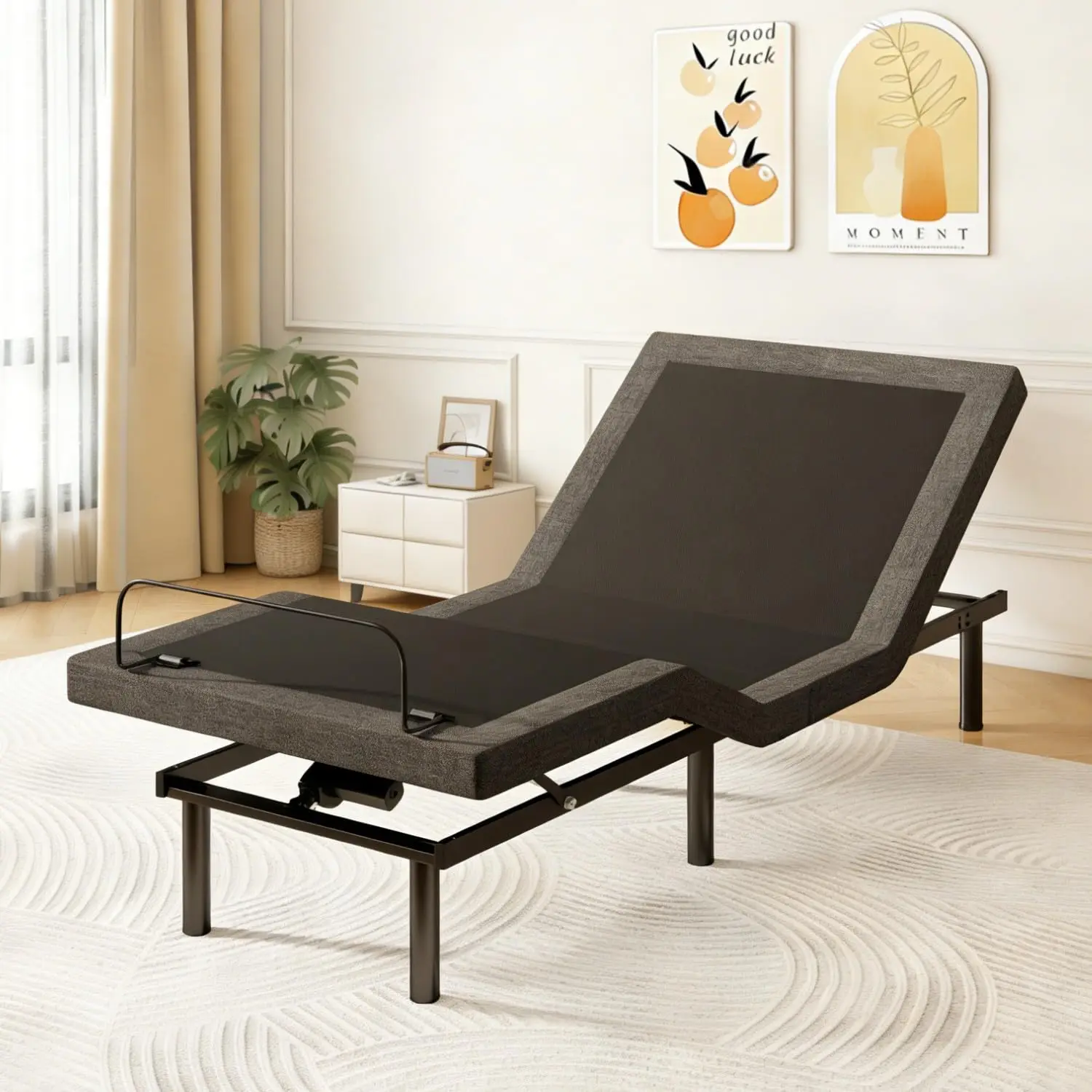 Twin XL Adjustable Bed Frame Wireless Remote Electric Base 12" Legs Head Foot Incline Zero Gravity Anti-Snore, Customized