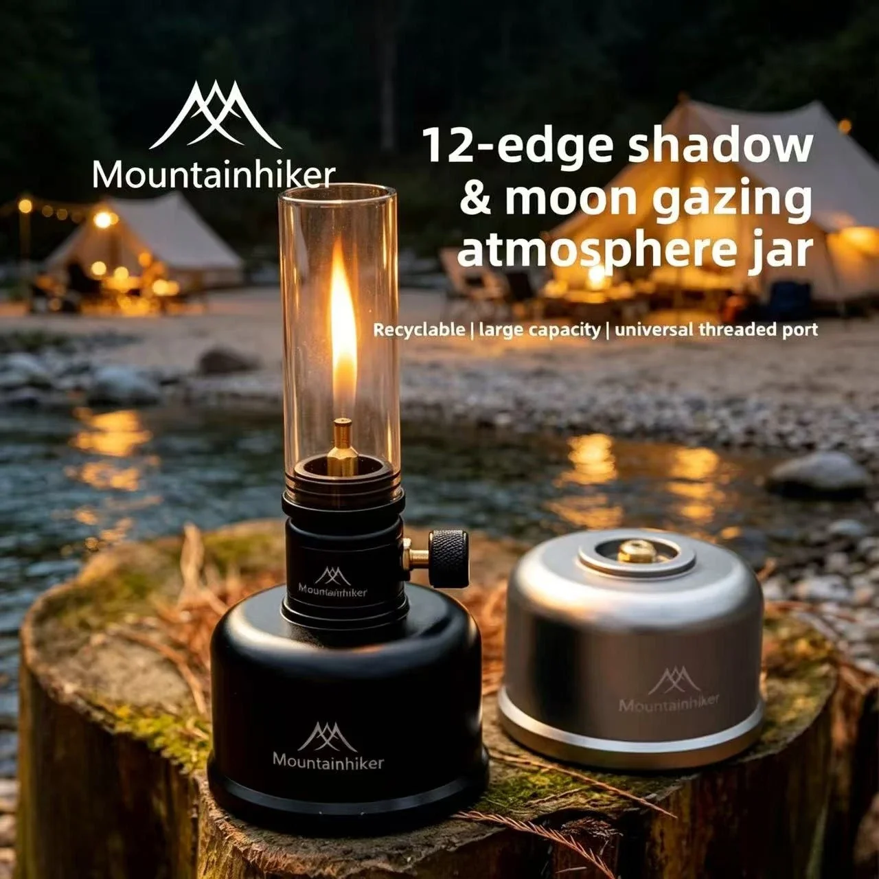 Mountainhiker Outdoor Gaslicht-Set 12 Prisma Gasbehälter Campingkocher Butan Propan Gaskartusche