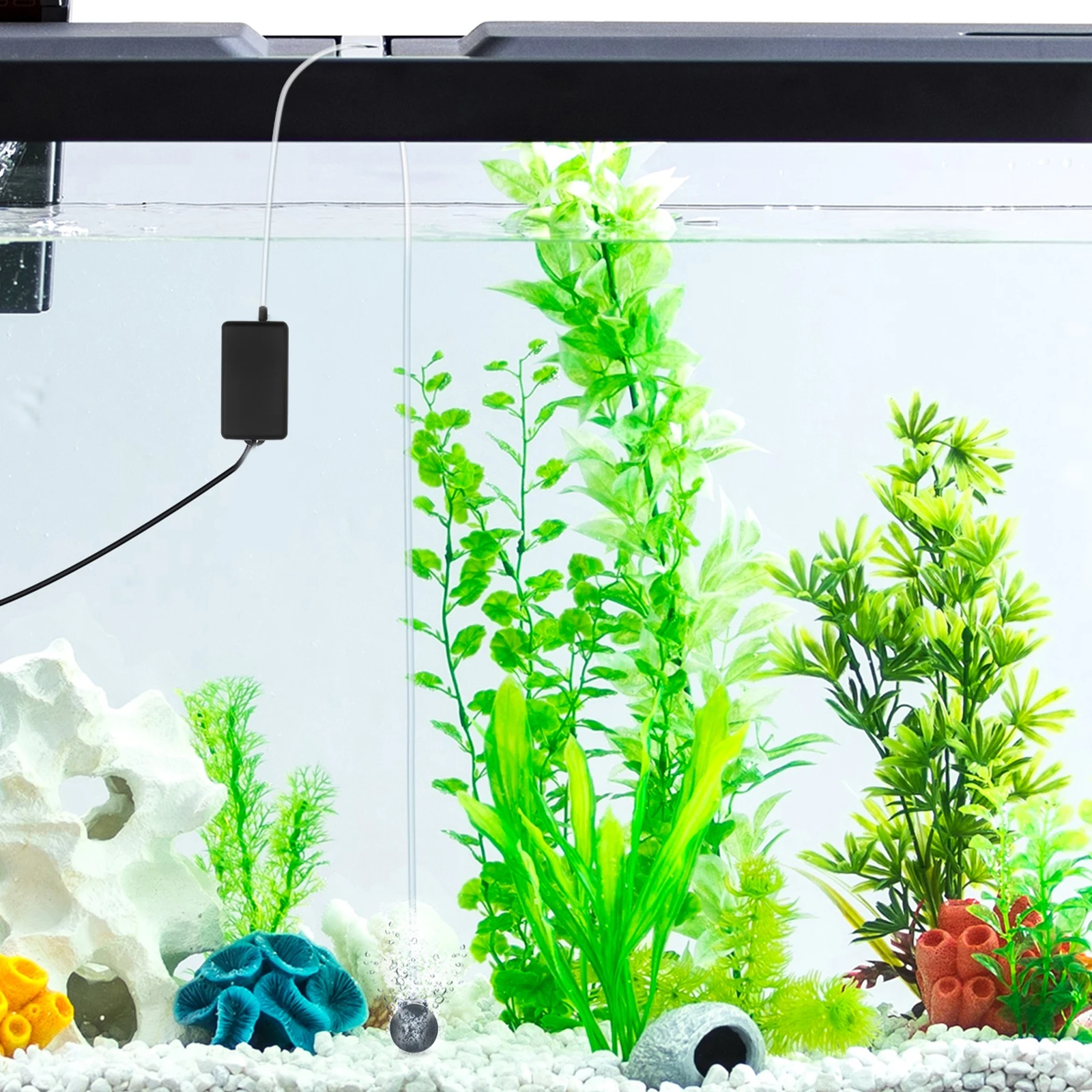 

Solar Powered Fish Pond Pump Oxygen Tank Air Rechargeable Aerator Silicon Crystal