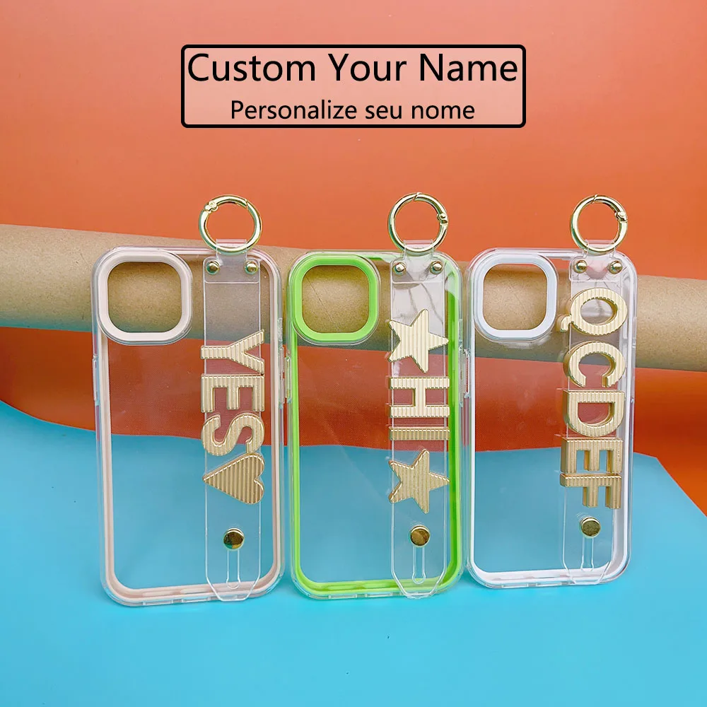 Summer Candy Color Personalized Customization Letter Charm Name Phone Case For iPhone 14pro max 11 12 13Pro Max 14Pro Plus Mini