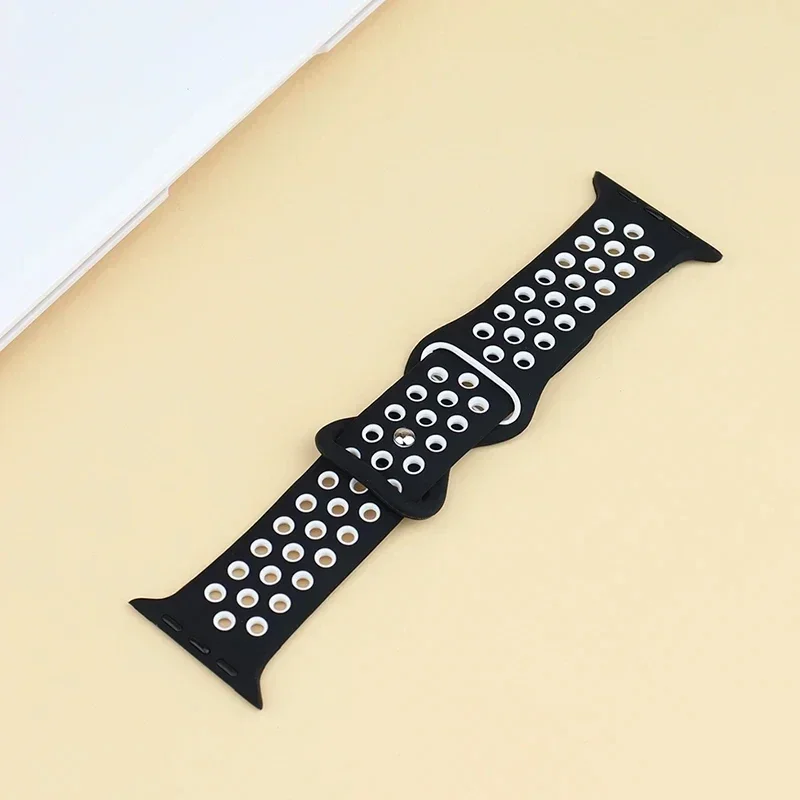 Силиконовый ремешок для Apple Watch 9 8 7 45 мм 41 мм 10 46 мм 42 мм Серия Correa для iwatch Ultra 49 мм 6 5 4 SE 44 мм 40 мм Браслет