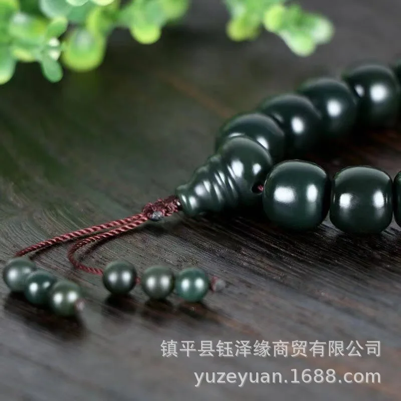 الرجال والنساء الأخضر حجم كبير Hetian اليشم الشكل القديم حبة سوار #2