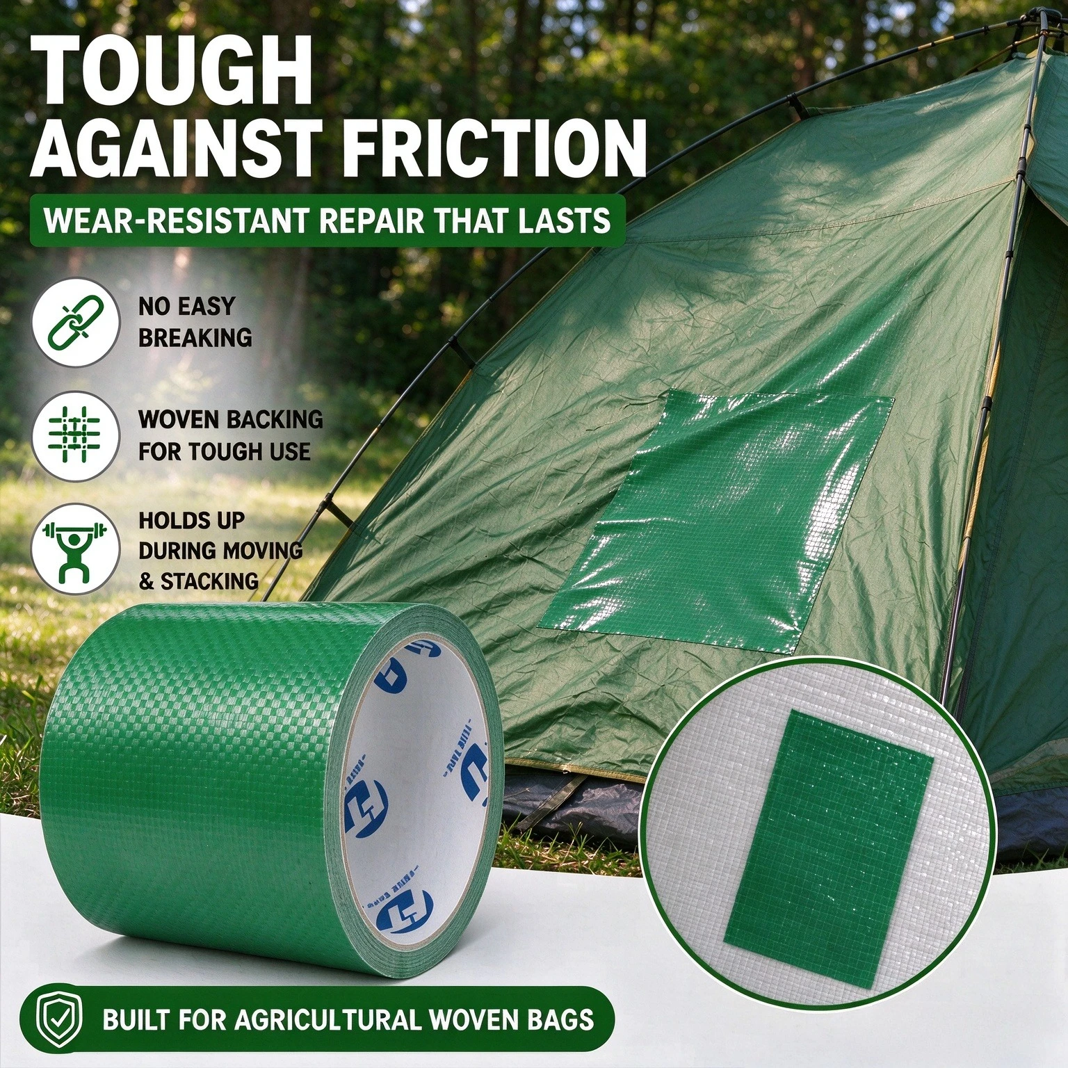 6cm x 2m Snake Bag Repair Tape Ton Bag Repair Tape Truck Tarpaulin Camping Tent Woven Bag High-Adhesive Waterproof Repair Tape