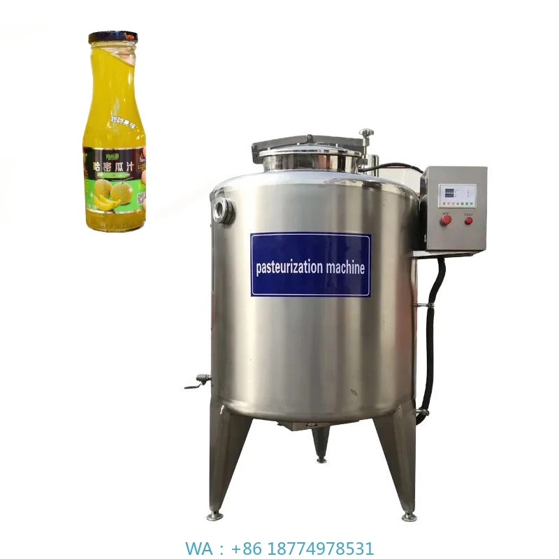 Serbatoio per pasteurizzazione in acciaio inossidabile Attrezzatura per pasteurizzazione del latte di piccole dimensioni Pasteurizzatore per lotti completamente automatizzato