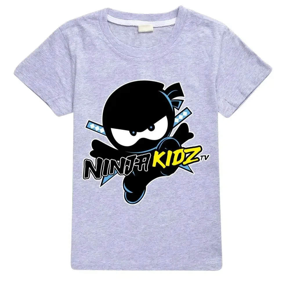 2-16Y 2024 Summer NINJA KIDZ Costume Kids Short Sleeve Tops Teenagers Boys Cotton T-shirt Baby Girls TShirt