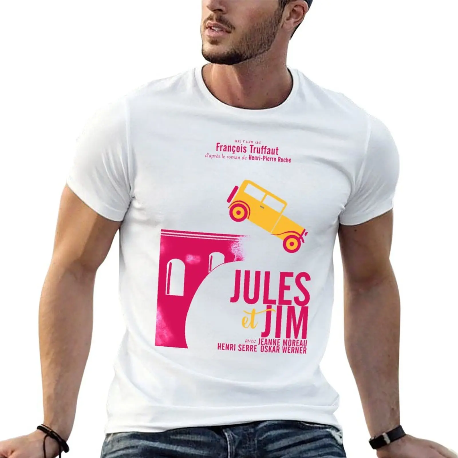 Jules et Jim, minimalist movie poster for Fran?ois Truffaut film with Jeanne Moreau (french new wave cinema) T-Shirt
