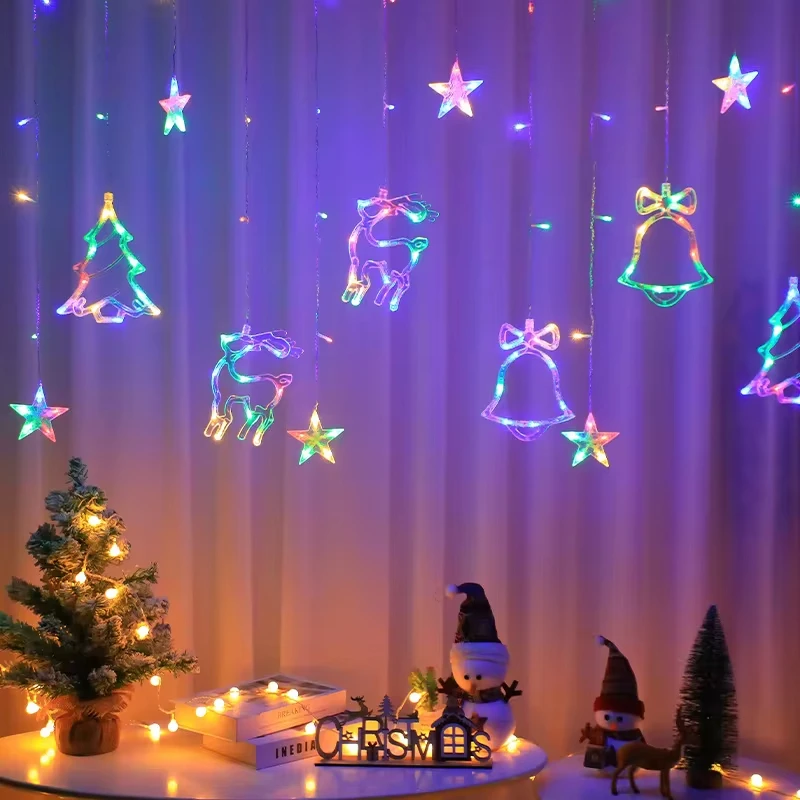 8 modos de iluminação 3.5 metros led guirlanda de natal luzes da corda cortina de fadas luz para casa festa de ano novo casamento decoração do feriado