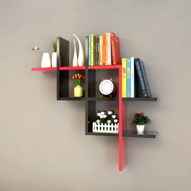 Wall mounted floating book magazine wood nursery shelves for wall book shelves for kids kitchen bathroom rack