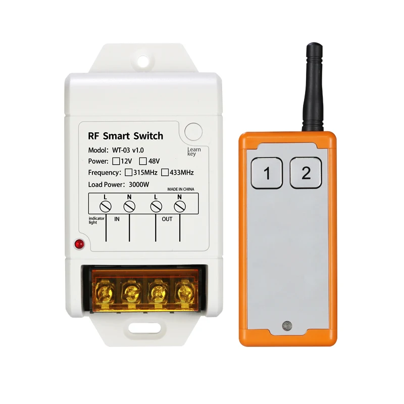 

DC12 24V 48V 30a relay long 1000m High power pump motor RF Radio frequency remote control switch transmitter and receiver