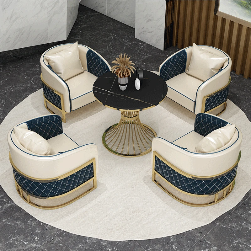 Modern Luxury round Coffee Table with Marble Top Golden Metal Legs Multi-Size Optional for Home Living Room Dining Furniture Use