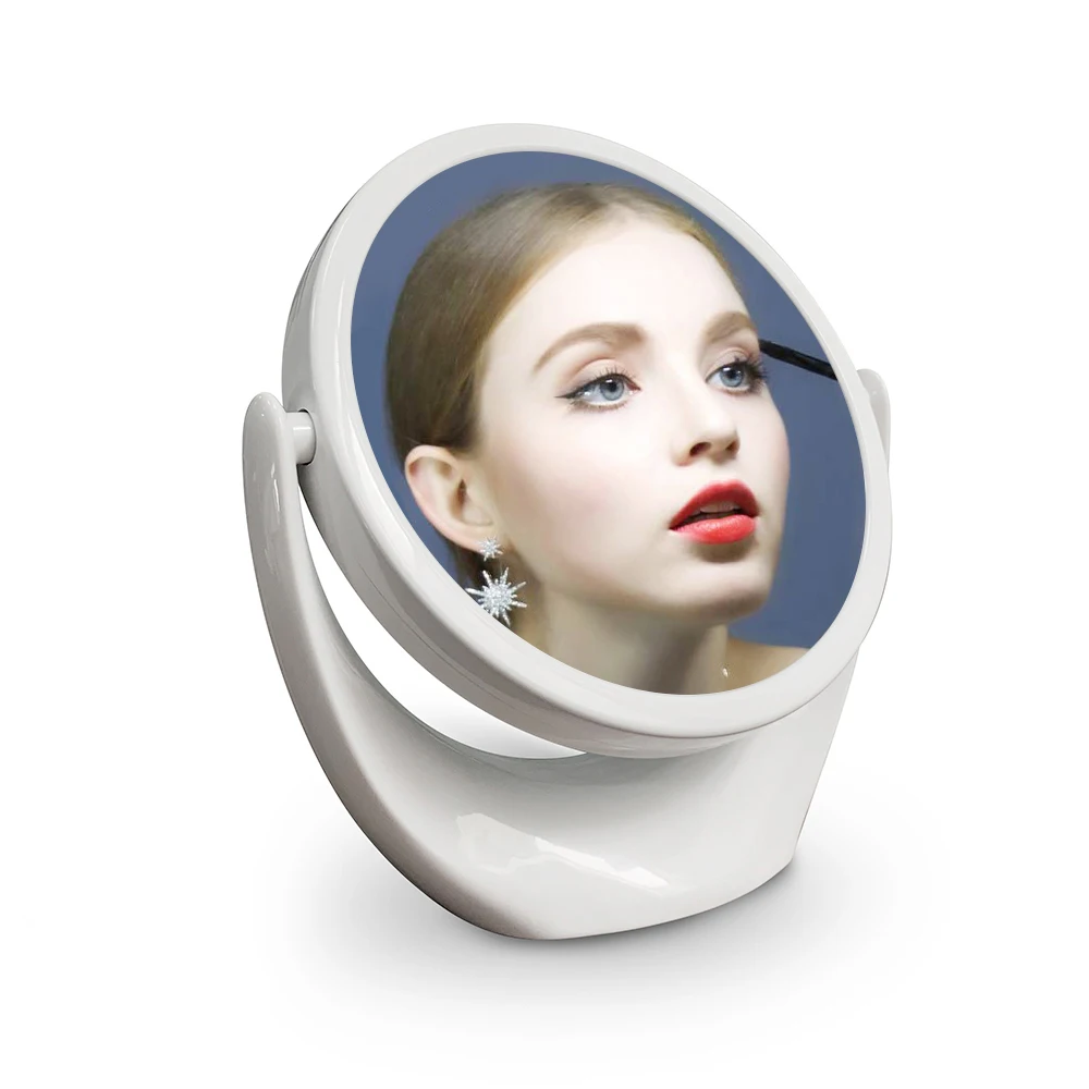 

Magnifying Vanity Makeup Mirror with Stand 1X/5X Magnification Double Sided 360 Degree Swivel Table Top Cosmetic Mirror Portable