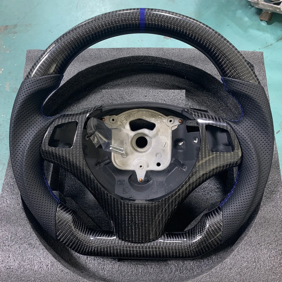 High qualityCar Steering Wheel for   Series M3 E90 E92 E93 E91 E81 E82 E87 E88 Carbon Fiber Leather Steering Wheel Supports Cu