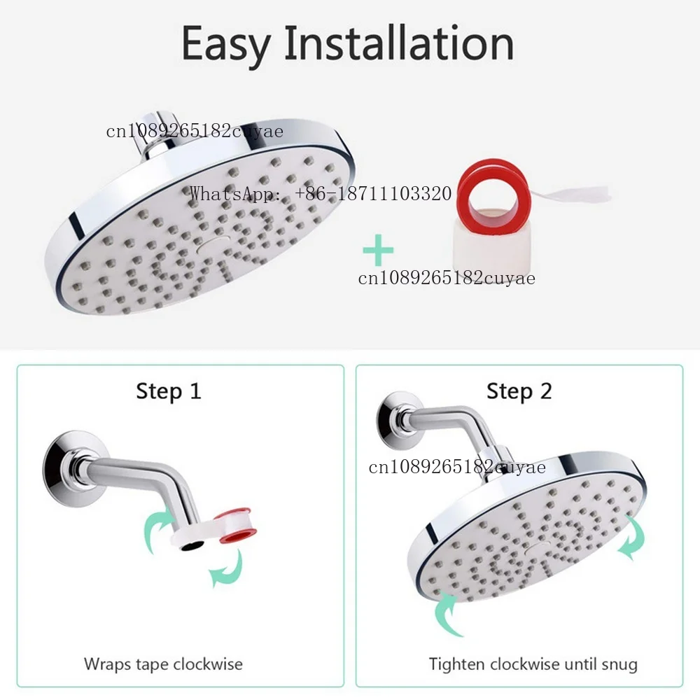 Spray High Pressure Water Saving 6-Inch Spray Rain Shower Head Faucet Pressure Head Shower Head Water Saving Filter