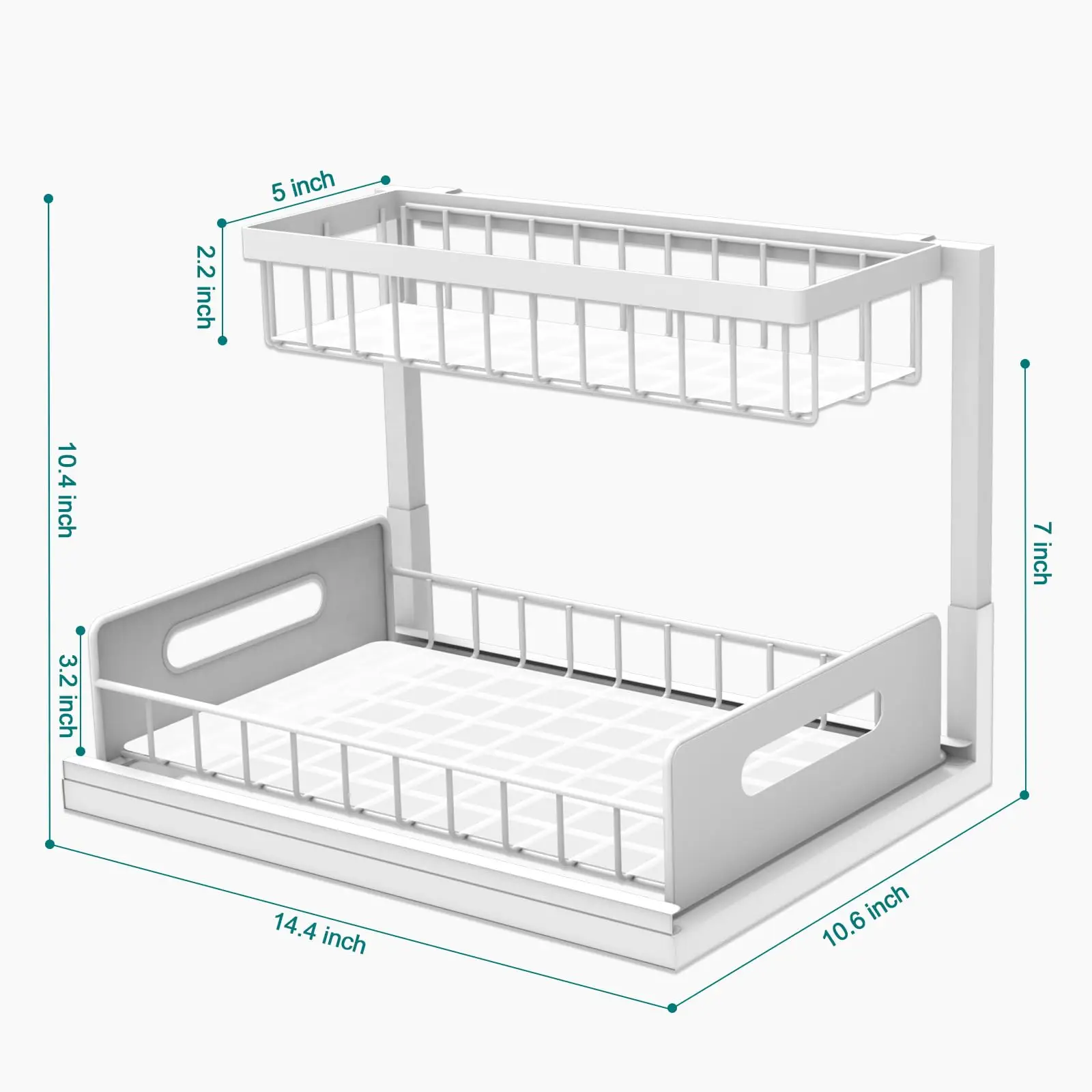 Under Sink Organizers and Storage,with Sliding Drawer 2 Tier Multi-purpose Bathroom Shelf Organizer for Kitchen Bathroom Storage