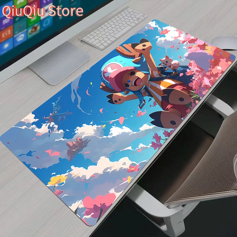 Großes Mauspad für Büro, Computer, One Piece, Tony Tony Chopper, Schreibtischunterlage, Tischtastatur, Laptop, Teppich, Zubehör, Gaming-Mauspad
