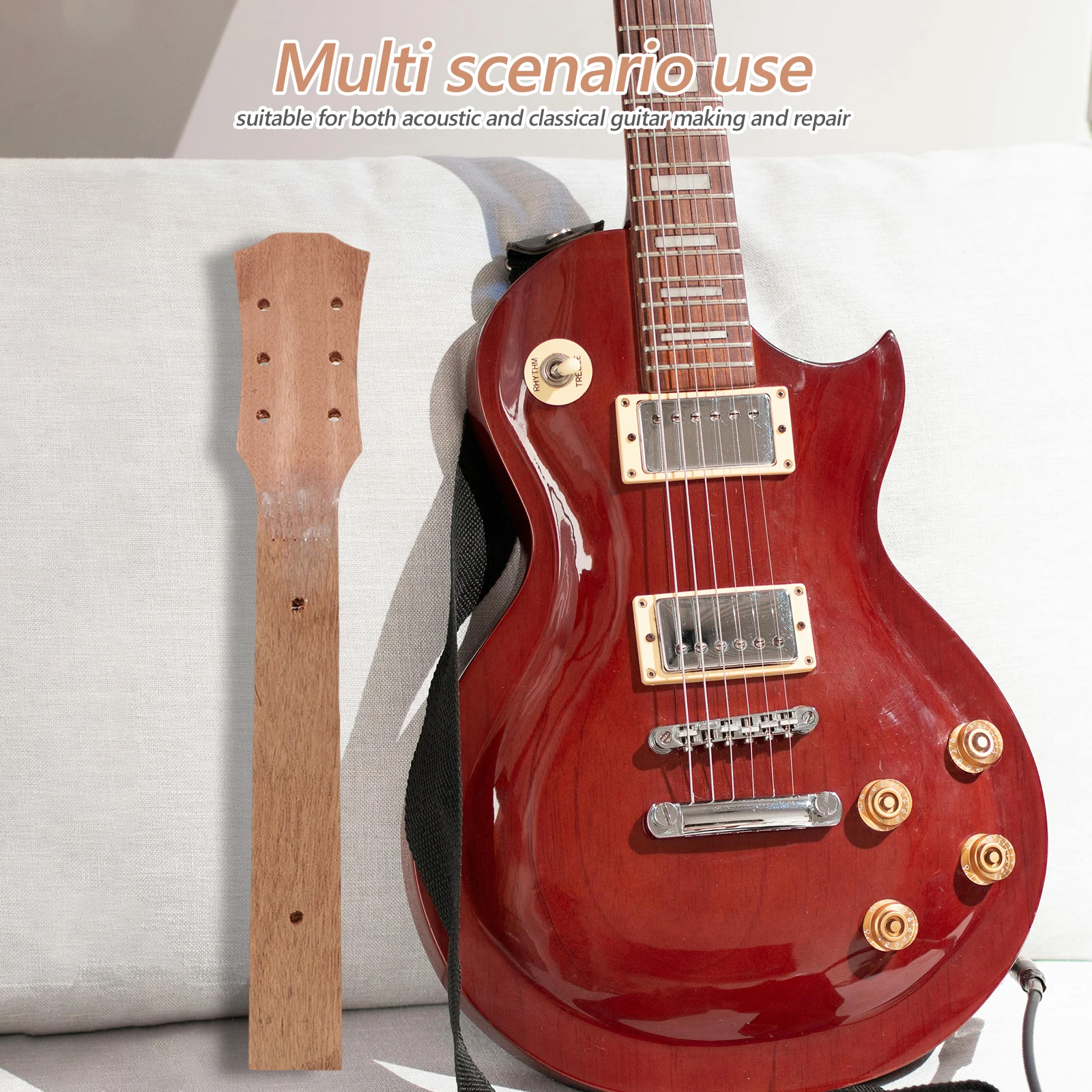 

Guitar Neck Roasted Maple Fingerboard Rosewood Half Paddle Headstock DIY Repair Replacement Acoustic Classical Guitar