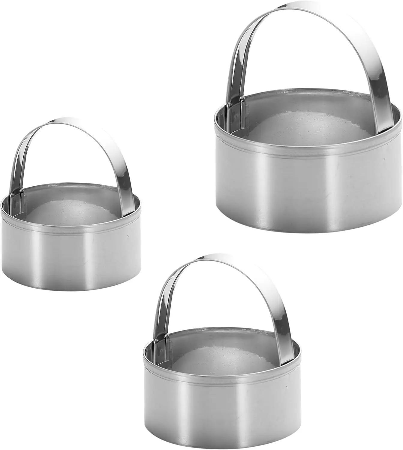 

3 Pcs Round Biscuit Cutter Set Stainless Steel Circle Cookie Cutters Assorted Sizes 2.2-3.2 Inch