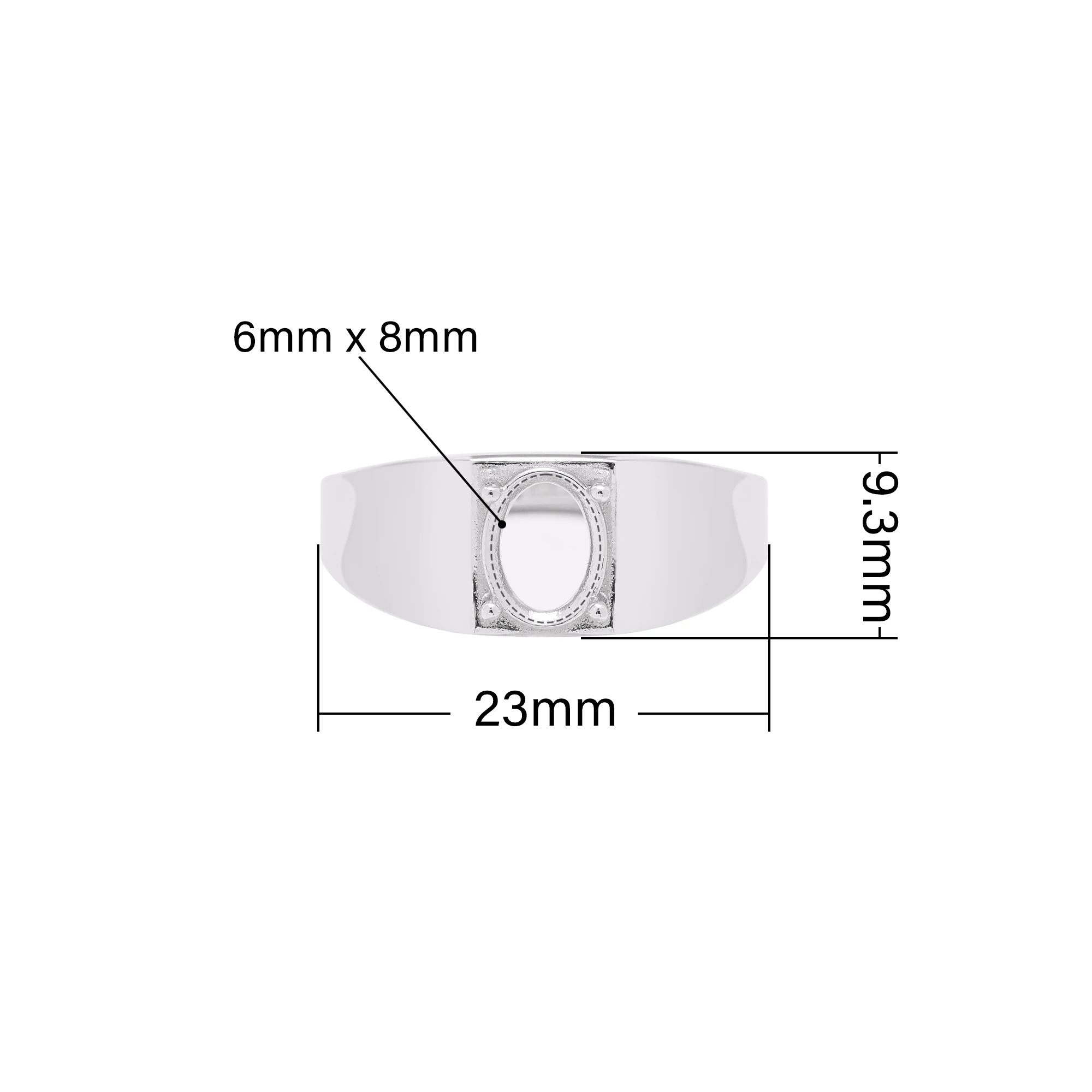6x8MM Oval Prong Ring Blank Settings,Solid 925 Sterling Silver Ring,Men's Ring,Adjustable Ring,DIY Ring Supplies 1224225