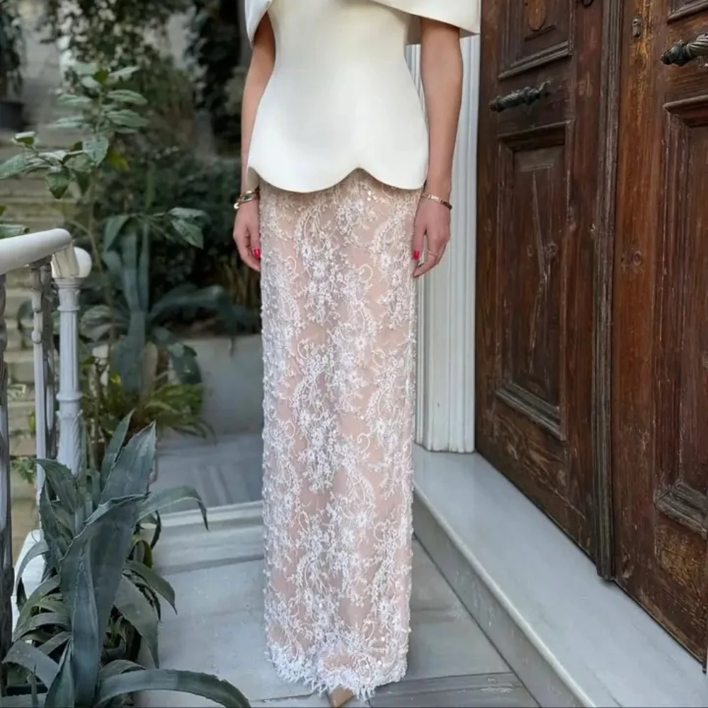 

Simple Formal Party Dresses Customized O-neck Short Sleeve Straight Ankle Length Prom Gown with Lace Evening Dress 2026