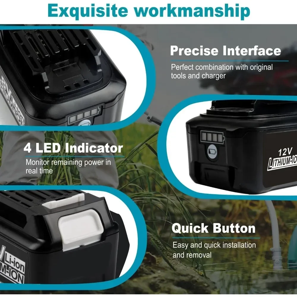 12 فولت بطارية ليثيوم 6Ah بطارية قابلة للشحن لماكيتا الحفر الكهربائية L1016 BL1021B BL1041B أدوات كهربائية بطاريات بديلة #2