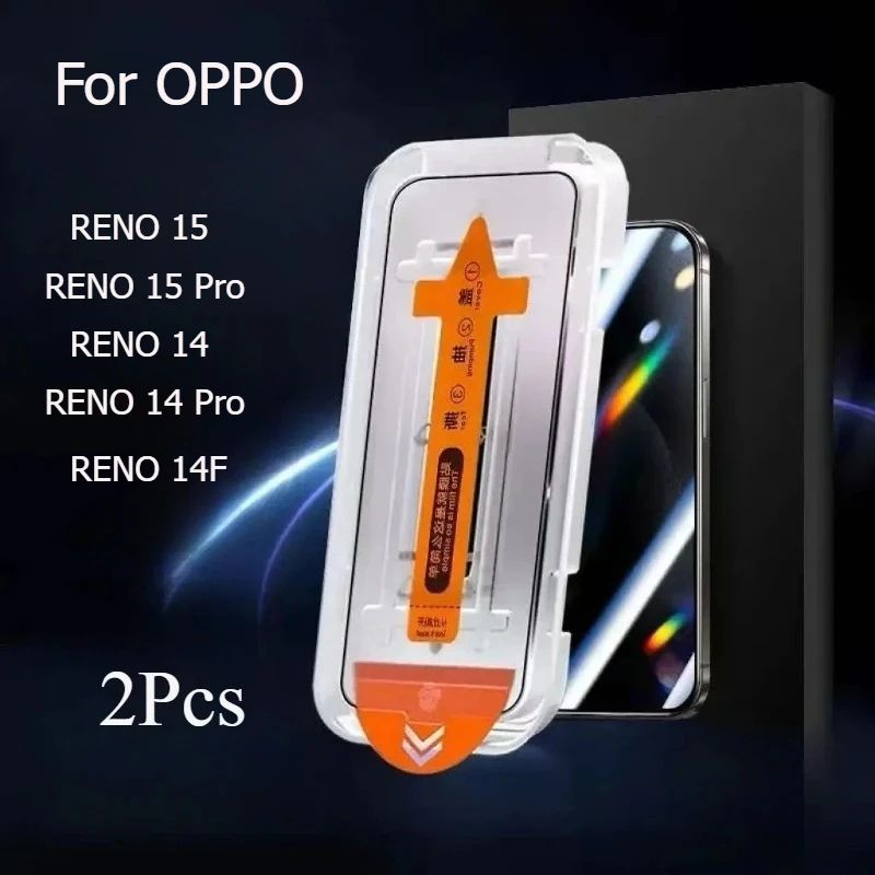 2Pcs Tempered Glass For OPPO RENO15 Pro RENO 14 15 Pro 14F Screen Protector Anti-Scratch Clear Protection Dust-Free