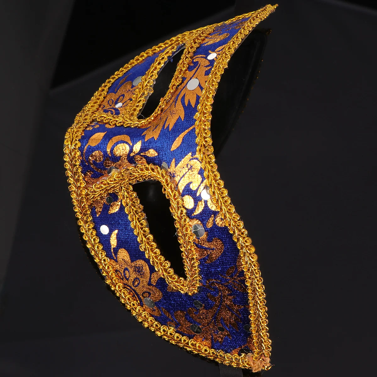 Masque de noël pour hommes, bleu foncé, demi-visage, fête de carnaval, bal de promo, Costume d'halloween rétro réglable