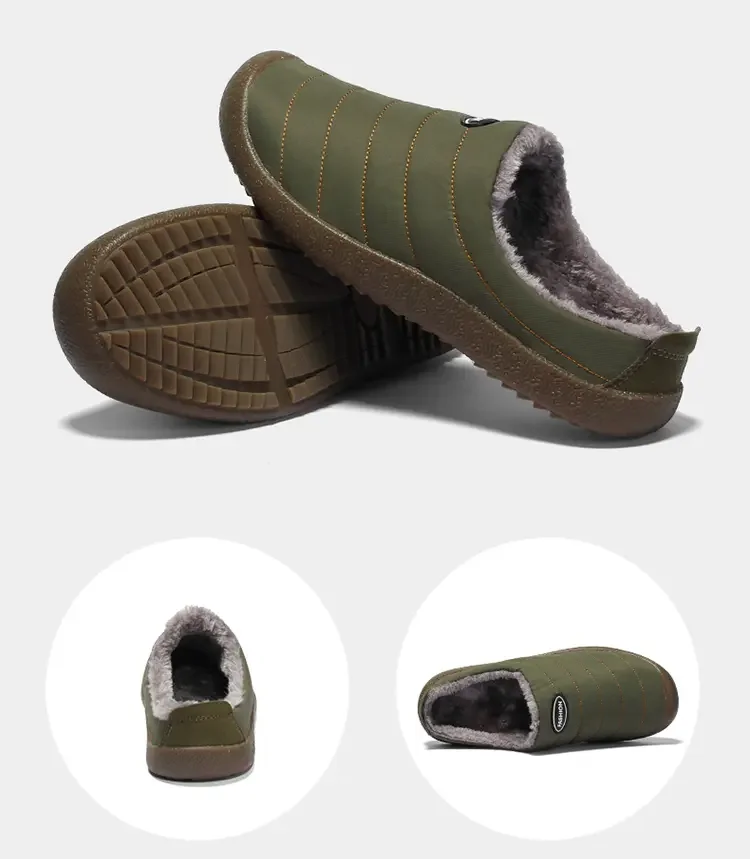 Men's Winter Warm Cotton Mop with Soft Sole and Thick Cotton Winter Boots, Indoor and Outdoor Couple's New 2025 Casual Shoes